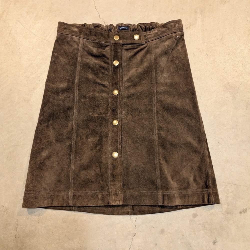 Gap Maternity Leather Suede Skirt Women's S Adjustable